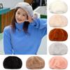 Fashion Plush Pure Color Vintage Ladies Beret Classic Female Bonnet
