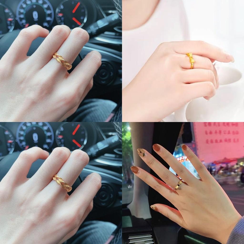 Elegant Brass Gold Plated Bowknot And Wheat Spike Adjustable Ring For Women
