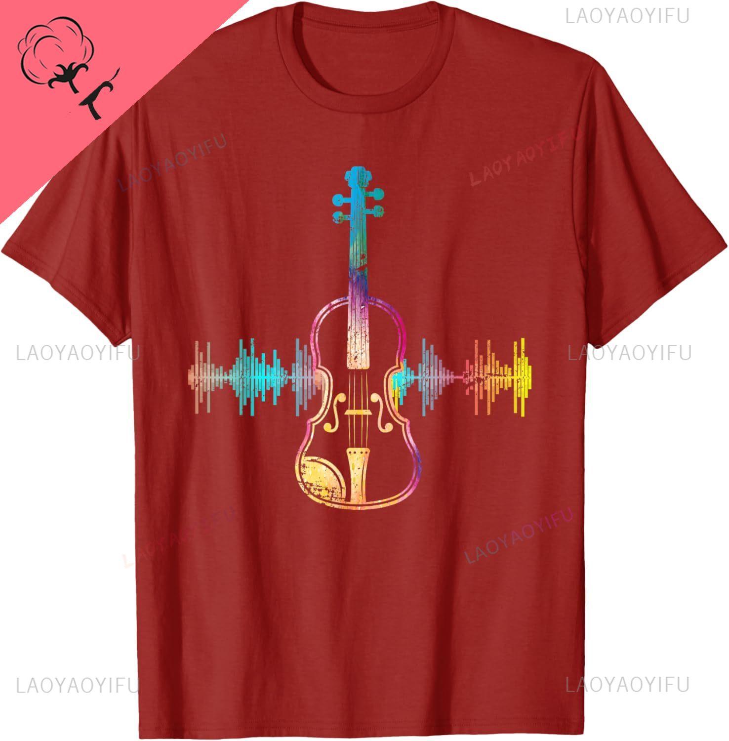 Music Notes Classical Musician Violin Player Gift Violin TShirt Custom Printed Graphic T Shirts Unisexs Clothing Camiseta S