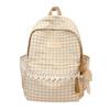 Schoolbag Korean fresh plaid corrugated backpack girl heart lace small schoolbag girls junior high school students female commuter bag
