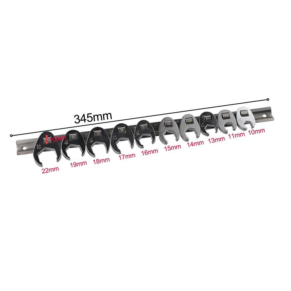 10ks/sada 10-22mm očkové klíče metrické patky 3/8palcový pohon otevřený klíč uhlíková ocel rohový klíč hlava