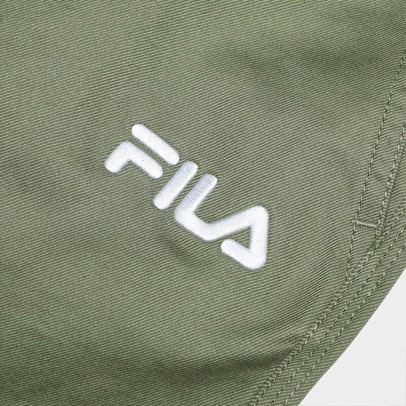 Fila Letter Mid-Rise Straight Casual Pants Men Bottoms Military-Green F11M339805F-KK