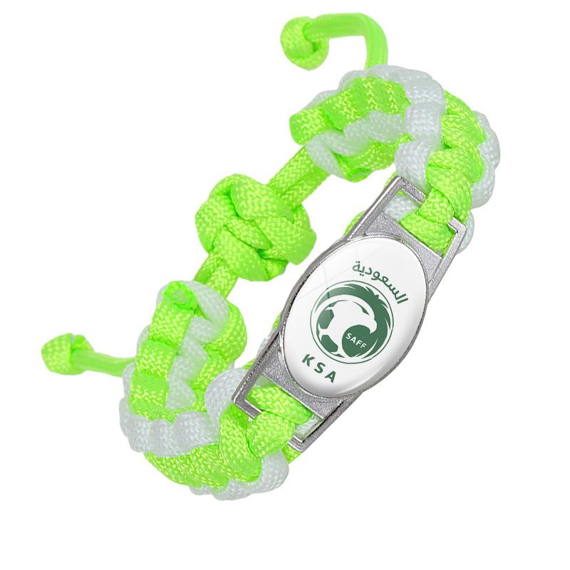 Qatar World Cup Woven Bracelet, Time Gem Team Logo Paracord Fan Support