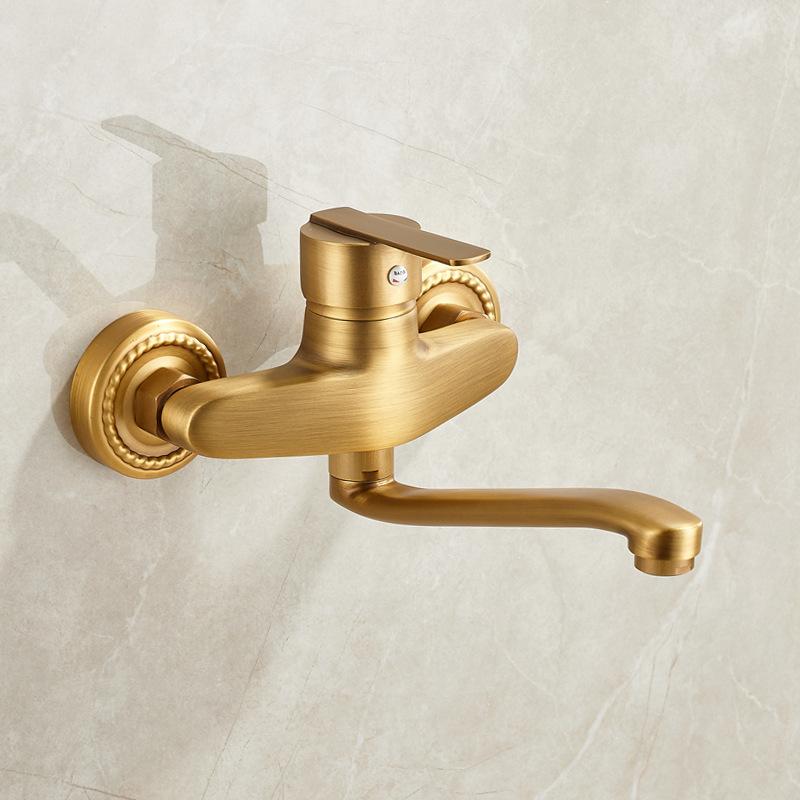 Antique Hot and Cold Bathtub Faucet Wall Mounted 360 Rotate Bathroom Basin Faucets Mop Pool Tap Outdoor Balcony faucet