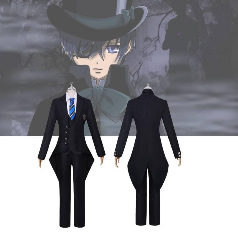 Black Butler Sebastian Cosplay Kostüm Polyester Stoff Einfacher Stil Japanisches Anime Thema