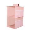 Mitas Pink Hanging Storage Rack with Storage Bag, Two-Tier Storage, Case, Hooks, Hanging Rack, 3D Hanger, Space-Saving, Compact, for Clothes,