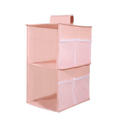 Mitas Estante de Almacenamiento Colgante Rosa con Bolsa de Almacenamiento, Almacenamiento de Dos Niveles, Estuche, Ganchos, Estante Colgante, Percha 3D, Ahorro de Espacio, Compacto, para Ropa,