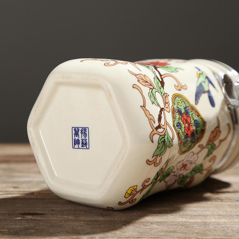 Vintage Geprägtes Blumen-Keramikgefäß Feuchtigkeitsdicht Verschließbar Tee Kaffee Süßigkeitenbehälter Küchen-Gewürzbehälter Porzellan-Handwerk Heimdekoration