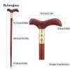 Red Wooden T Traditional Single Joint Walking Stick Decorative Cospaly Party Wood Walking Cane Halloween Mace Wand Crosier 90cm