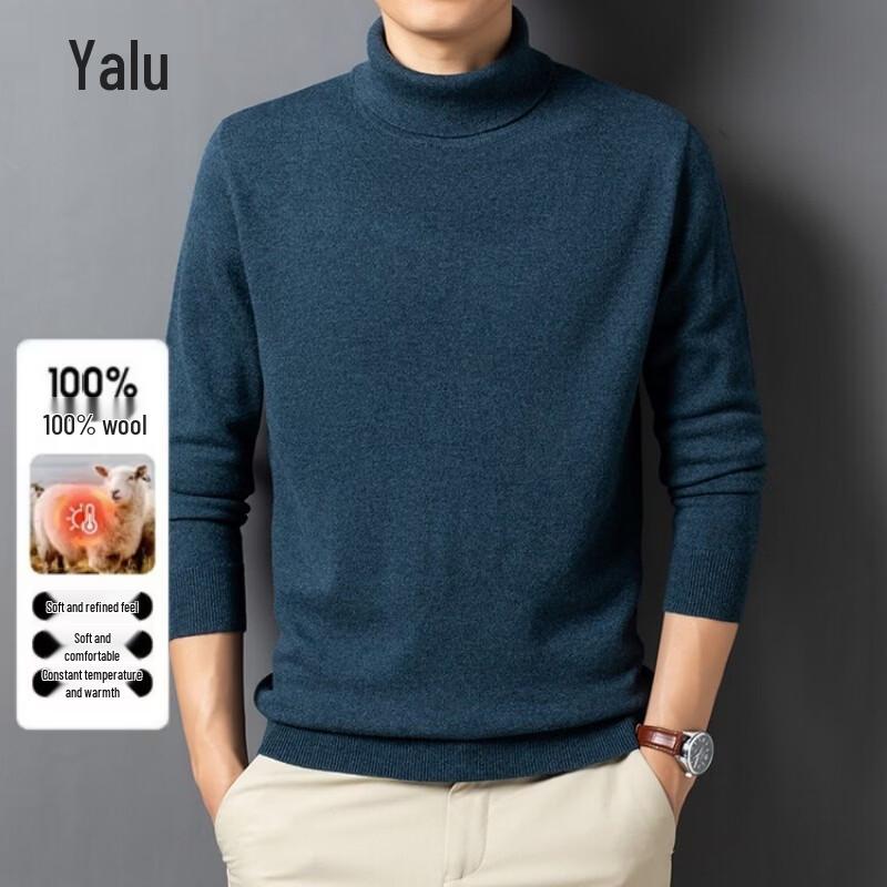 Ya Lu Men's 100% Pure Wool Turtleneck Sweater