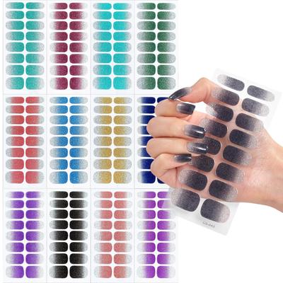 Trendy Waterproof No-Bake Gel Nail Art Stickers with Adhesive Backing
