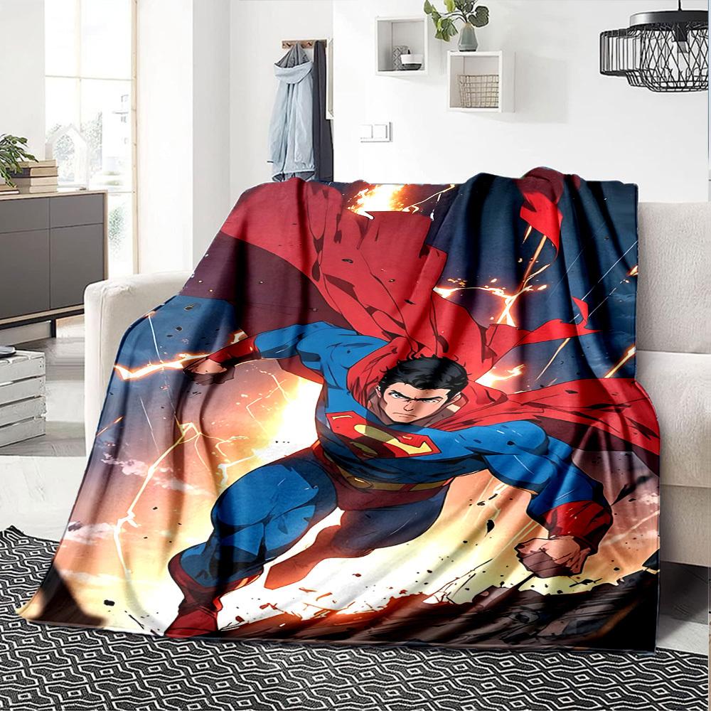 1pc Superman superhero Flannel Blanket Soft Warm Throw for Home, Office, Travel, All-Season Cozy Bedding Gift L1452