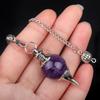 New Style Gemstone Crystal Ball Pendulum Healing Natural Stone Crystal Pendant with Chain for Decompression