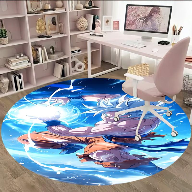 1pc Dragon Ball4 Print Round Carpet Chair Round Carpet Suitable for Bedroom Living Room Home Decorative Carpet