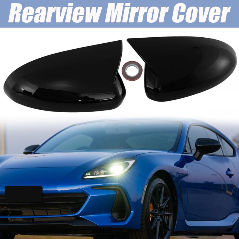 Pair Side Mirror Cover Cap Trim For Subaru BRZ Toyota GR86 2022-2024 Gloss Black