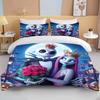 Set Biancheria da Letto Stampato 3D The Nightmare Before Christmas 1 Copripiumino 2 Federe Set Biancheria da Letto per Adulti e Bambini Varie Misure