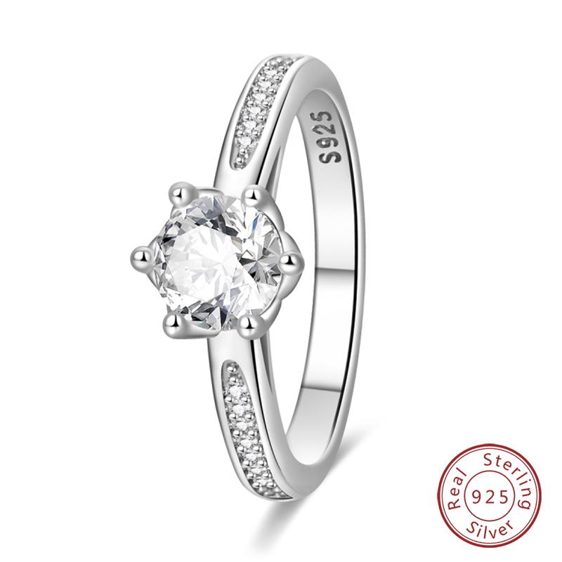 925 Silver Minimalist Ring Sparkling Cubic Zirconia Ring Women Romantic Wedding Engagement Anniversary Jewelry 7
