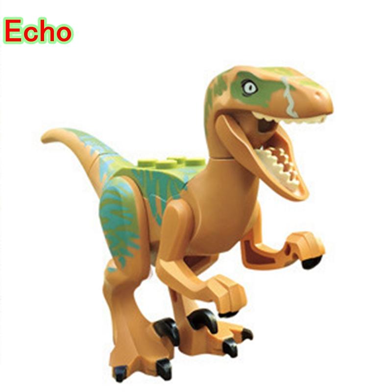 Sperrblöcke Jurassic Dinosaurier Tyrannosaurus Rex Wyvern Velociraptor Stegosaurus Bausteine ​​Spielzeug für Kinder Dinosaurier