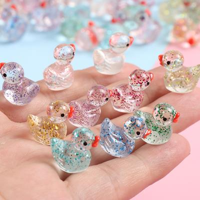 Sortiertes Zufallsmischfarben Entenset 10/20 Stück Packung Dekorieren Mini Harz Ente Miniatur Feengarten Heim Schreibtisch DIY Ornament QC-ZYF