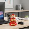 Solar Powered God Of Fortune Sculpture ABS Car Ornaments Nodding Lucky Wealth Statue  Festive Gifts