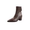 Pointed short boots women's new 2025 autumn and winter high-heeled short boots niche design thin boots thick-heeled women's boots