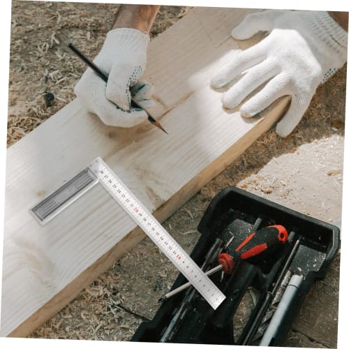 Housoutil Square Woodworking Ruler, Framing Ruler, L-Shaped Ruler, Mechanic's Grid Ruler, Multi-Function Carpenter's Ruler, Mechanic's Ruler, Right An
