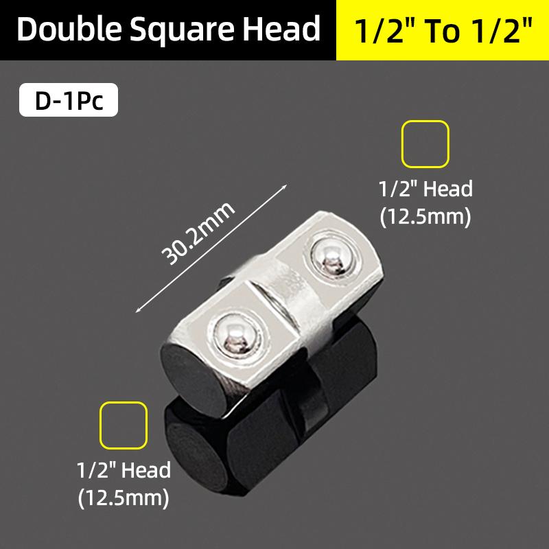 Double Square Head Socket Adapter Converter Reducer Set 1/4 3/8 1/2 Impact Drive Ratchet Wrench Socket Adaptor Repair Hand Tool