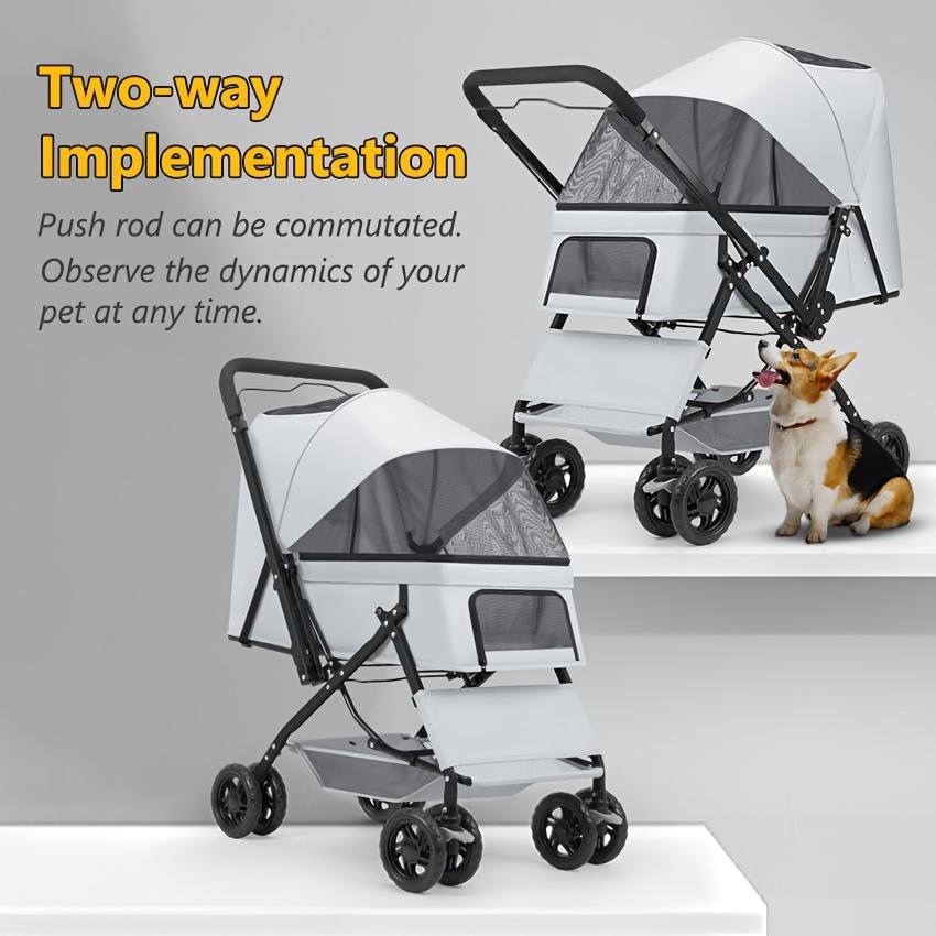 Custom 4 Wheels Pet Travel Trolley Dog Jogger Stroller With Cup Holder And Storage Basket Pet Pushchair For Small Medium Cats Do