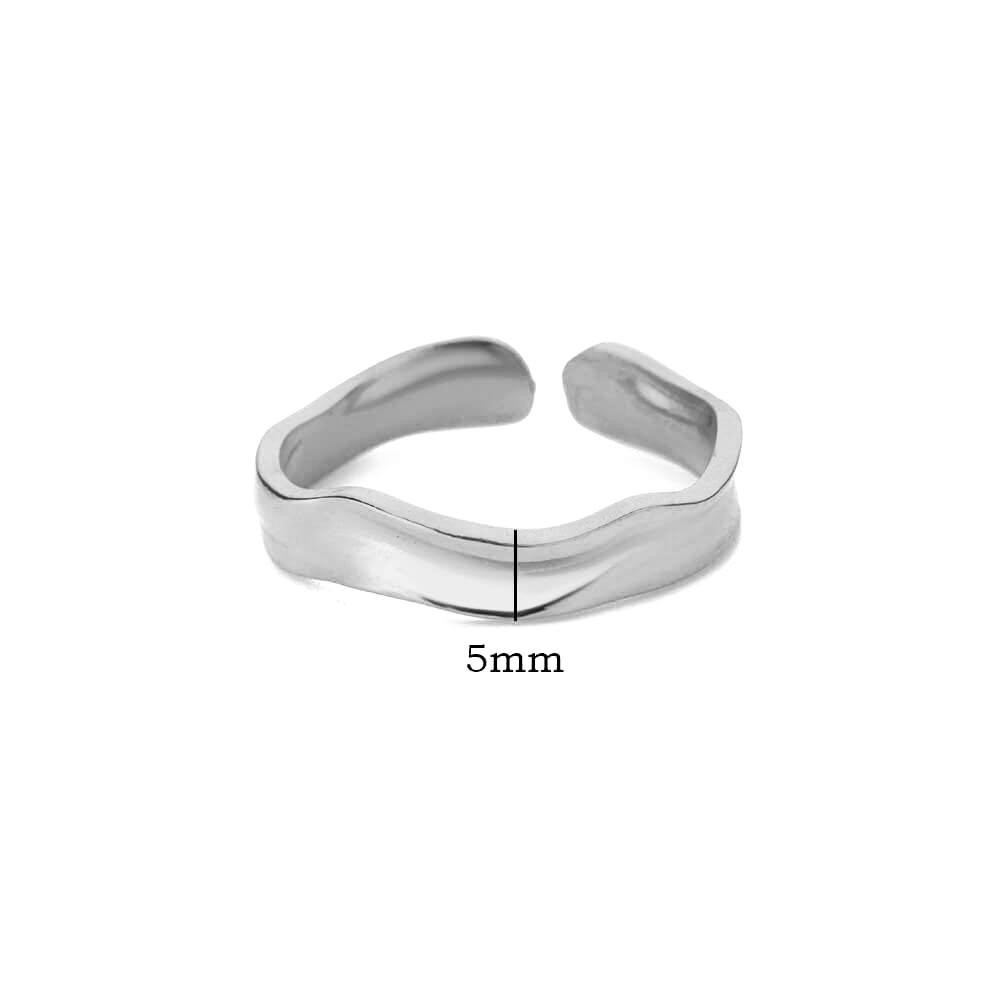 Stainless Steel Minimalist Texture Open Rings For Women Gold Wedding Aesthetic Ring Trendy Korean Accessories anillo