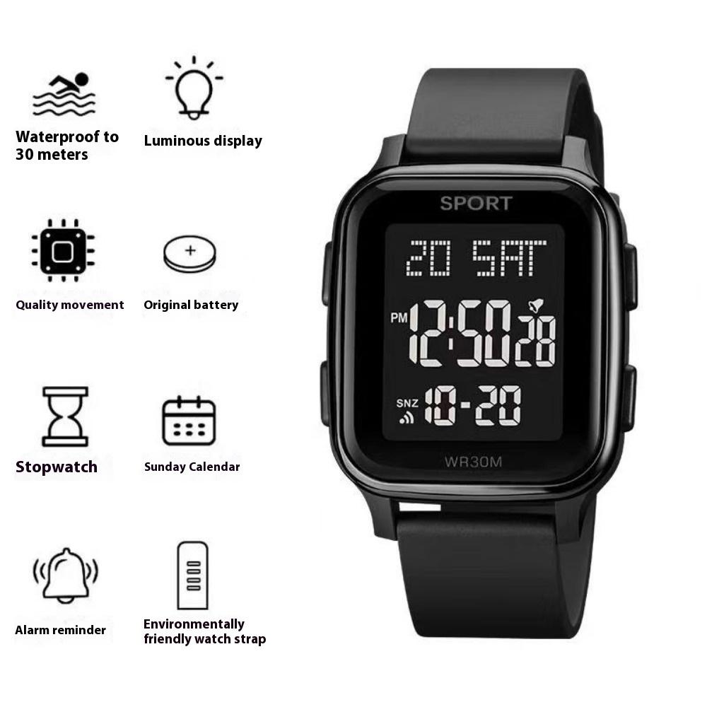 

Teen Electronic Watch Junior High School Student Male and Female Sports Simple Trend Multi-function Watch