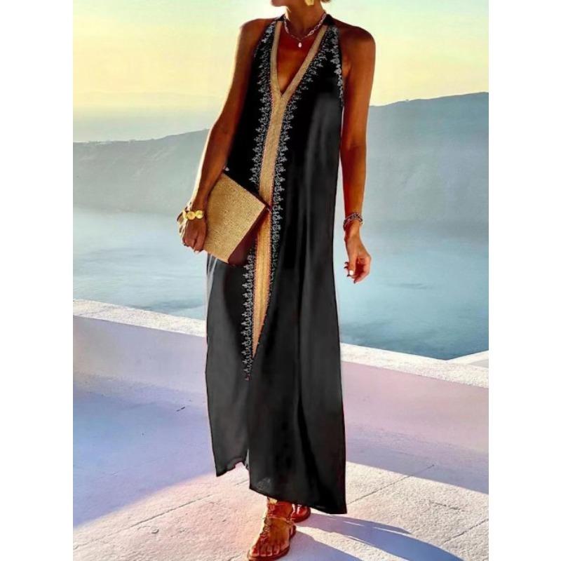 

Новое кружевное платье-комбинация с V-образным вырезом, открытой спиной, на бретелях, без рукавов 3XL чёрный