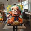1PC Krillin  Print Flannel Blanket, High quality All Seasons, Home Decor, Warmth and Comfort, Perfect for Christmas Gifts