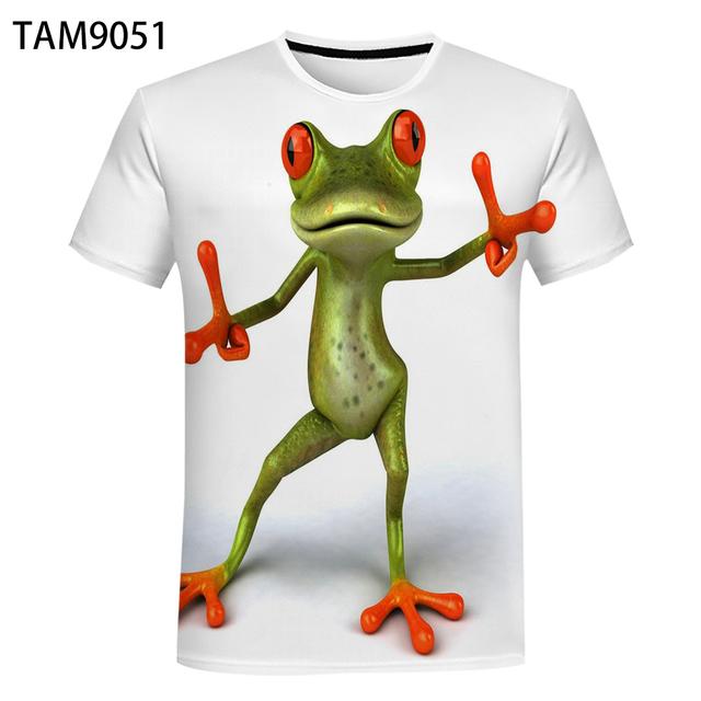 Evropská a americká nová personalizovaná řada Funny Frog 3D tisk Léto Pánské Dámské Tričko nadměrné velikosti Street Styl