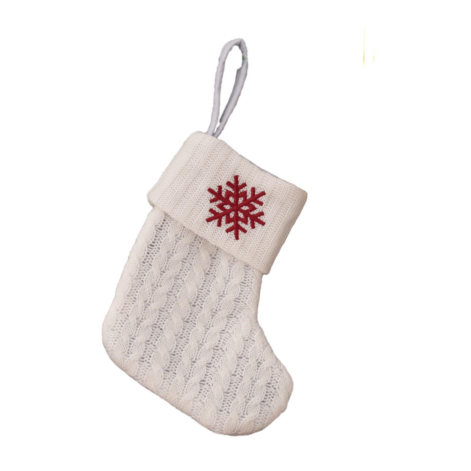 

20*10см Рождественский носок Красивое украшение Вязаный Snowflake