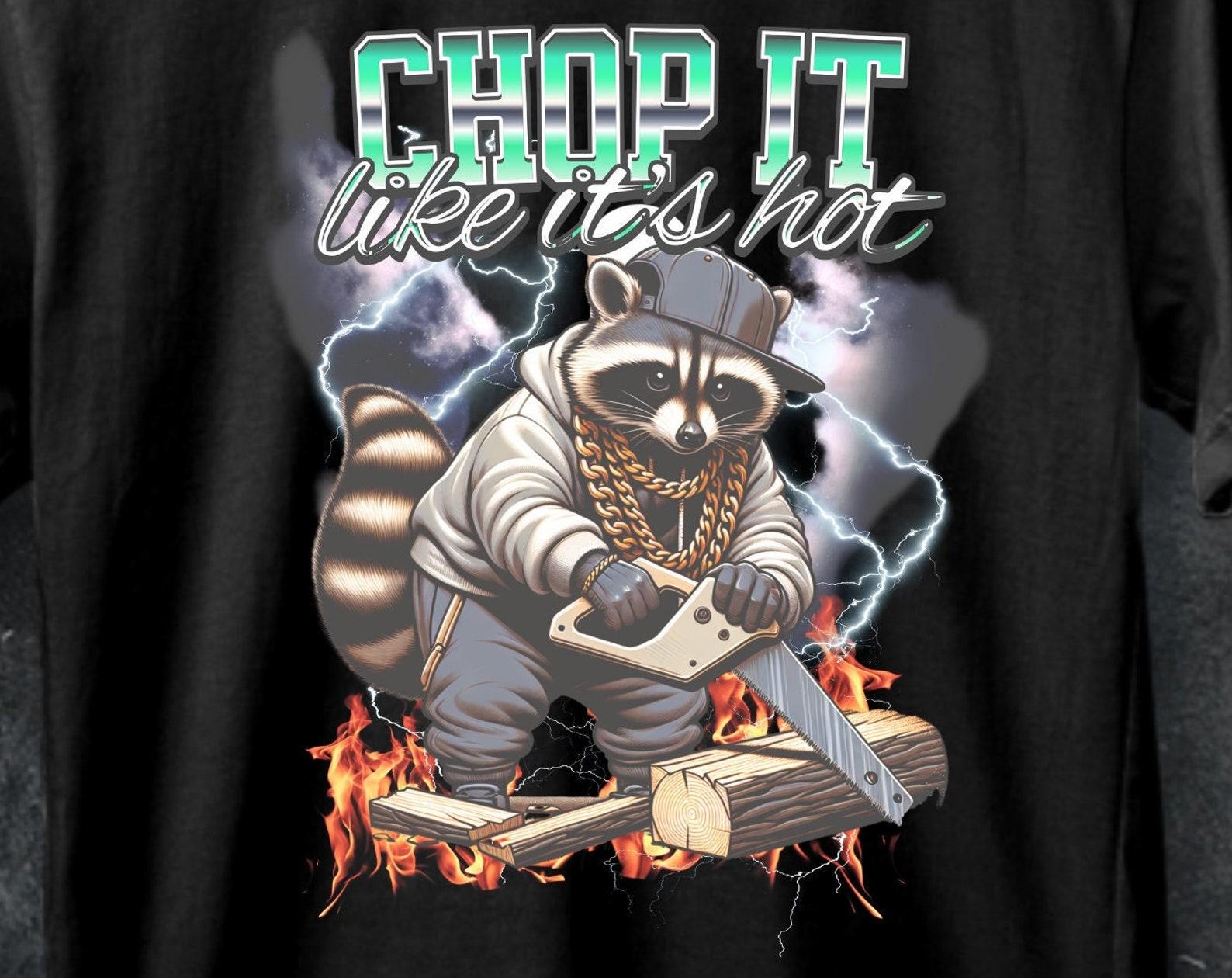 Funny Raccoon Woodworker T-Shirt, Carpenter Gift S