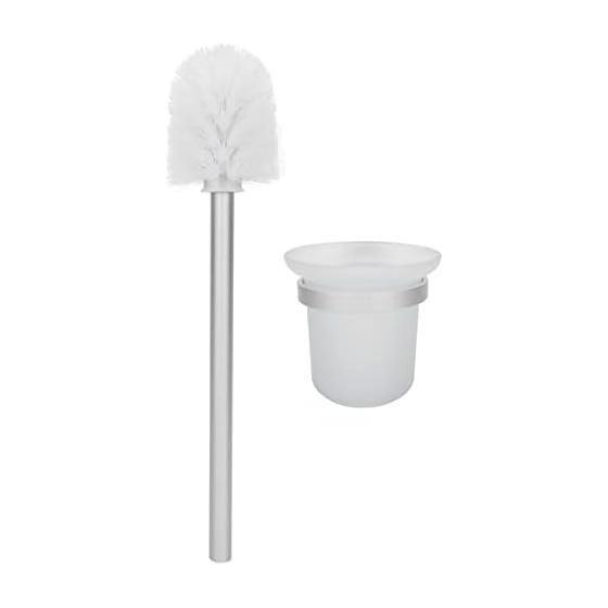Toilet Cleaning Brush Holder Set Lightweight Convenient Household Cleaning Goods Bathroom Utensils Storage Space Aluminum Ceramic Construction Safe