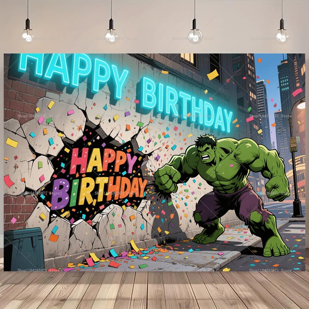 Avengers Hulk Tématická Narozeninová Dekorace Pozadí Klučičí Narozeninová Párty Dárek Fotografické Pozadí Miminkovská Sprcha Banner Studio