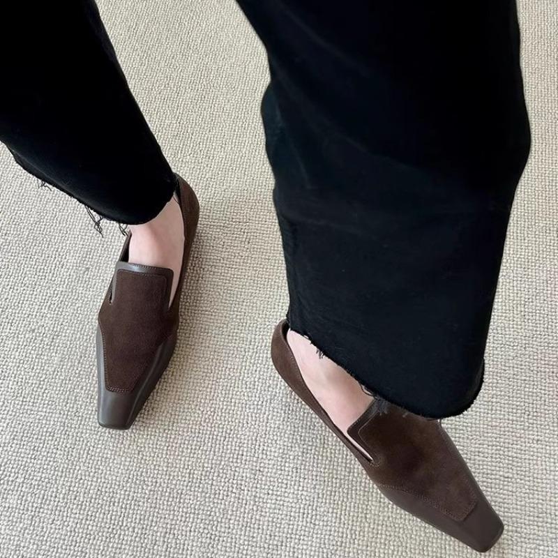 Retro Kwadratowe Niskie Obcasy - Wszechstronne Skórzane Buty, Jednolite Buty dla Kobiet