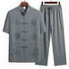 Men's Chinese Style Summer Tang Suit Set - Short-Sleeved for Middle-Aged and Elderly