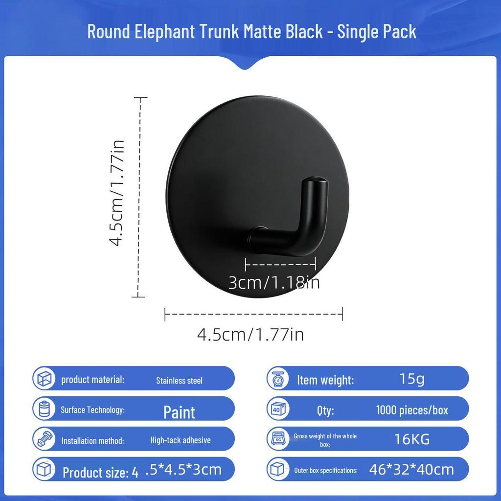 Punch-Free Strong Adhesive 304 Stainless Steel Wall Hook