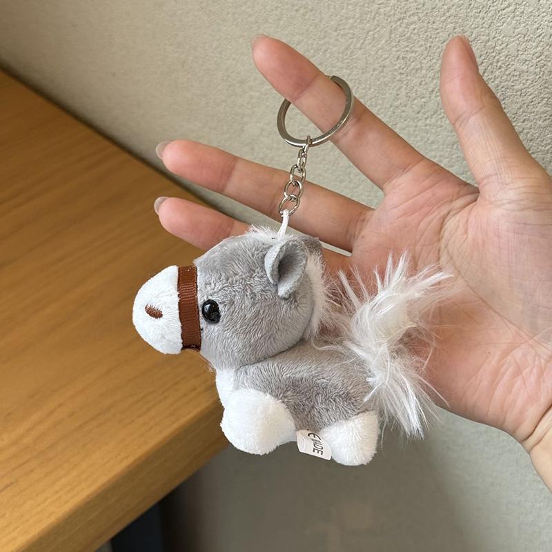 Cute Plush Horse Keychain Chinese New Year 2026 Hanging Pendant School Bag Lucky Spring Festival Couple Keyring Gifts