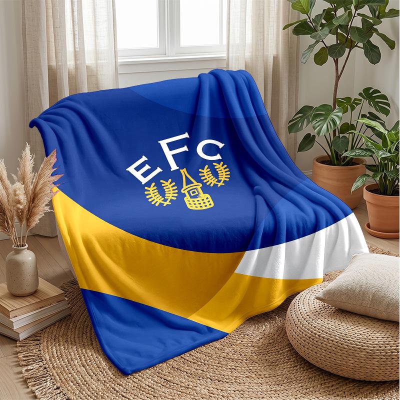 Coperta in Flanella con Stampa Calcio Everton, Morbida Calda Leggera Coperta da Divano Letto Campeggio