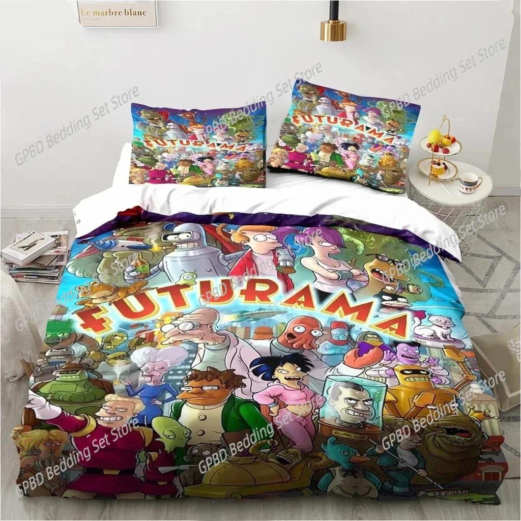 Cartoon Futuramas Bender Bedding Set Duvet Cover Bed Set Quilt Cover Pillowcase Comforter king Queen Size Boys Adult Bedding Set