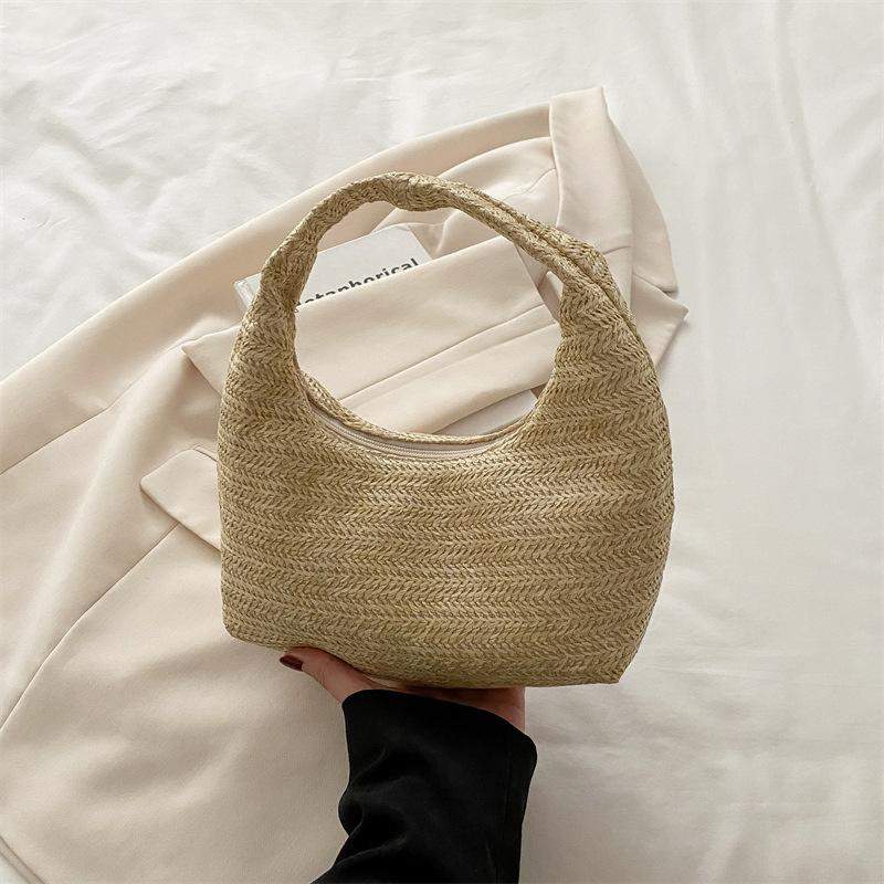 

Underarm crescent bag new fashion personality beach vacation woven large capacity straw handbag women