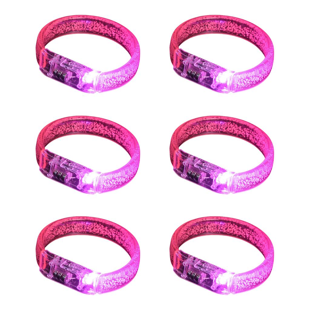 Packung mit 6 leuchtenden Armbändern für Kinderpartys Acryl LED Leuchtarmbänder Zubehör Festival Werbegeschenke Schmuck