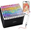 SiwaQio Marker Pen 120 Art Illustration Thick and Fine Double with Art Supplies Marker Coloring Gift Set, Colors, Markers, Markers, Ended, Bag, Set,