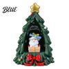 Lighted Resin Ornament Festive Tabletop with Warm Christmas Tree for Desk LED Lights Decor Holiday