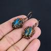 Copper Neon Blue Apatite Copper Electroformed Earrings, Handmade Gemstone Earrings Jewelry, Gifts For Wife Brand New Earrings