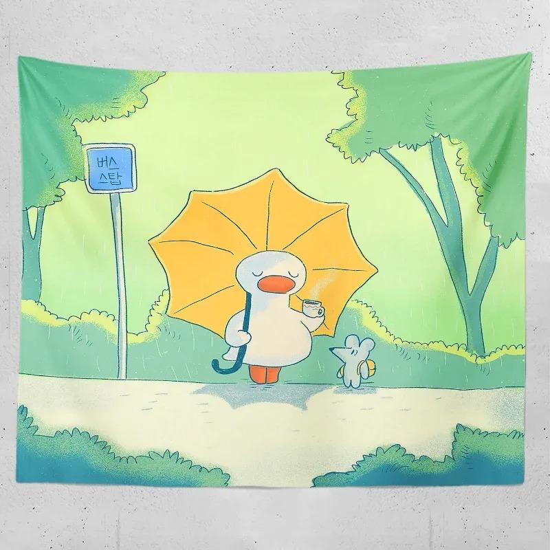 Cartoon Duck Decorative Tapestry Home Wall Living Room Office Decorative Tapestry