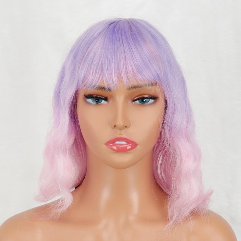 

LISI HAIR Короткий светлый волнистый парик Боб 14 дюймов для женщин Черный парик из синтетического термостойкого волокна с эффектом омбре для повседневного ношения 14inches